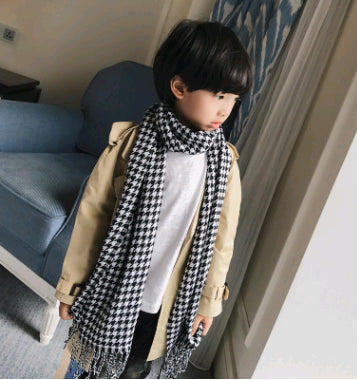 Boy, girl, scarf, bib, baby, cashmere, plaid scarf